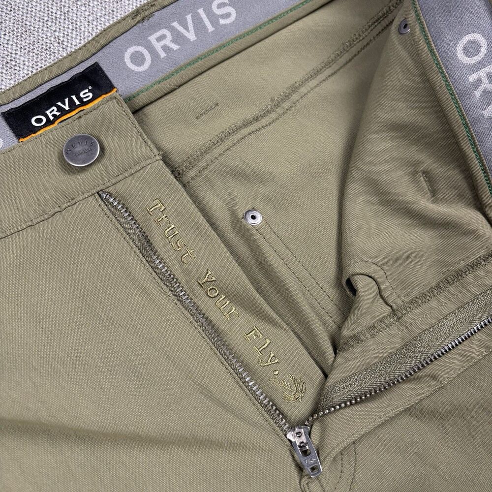 Orvis Men’s Tech Cargo Pants 34x30 Olive Green “Cordura” Stretch Gorpcore Nylon - Picture 4 of 11